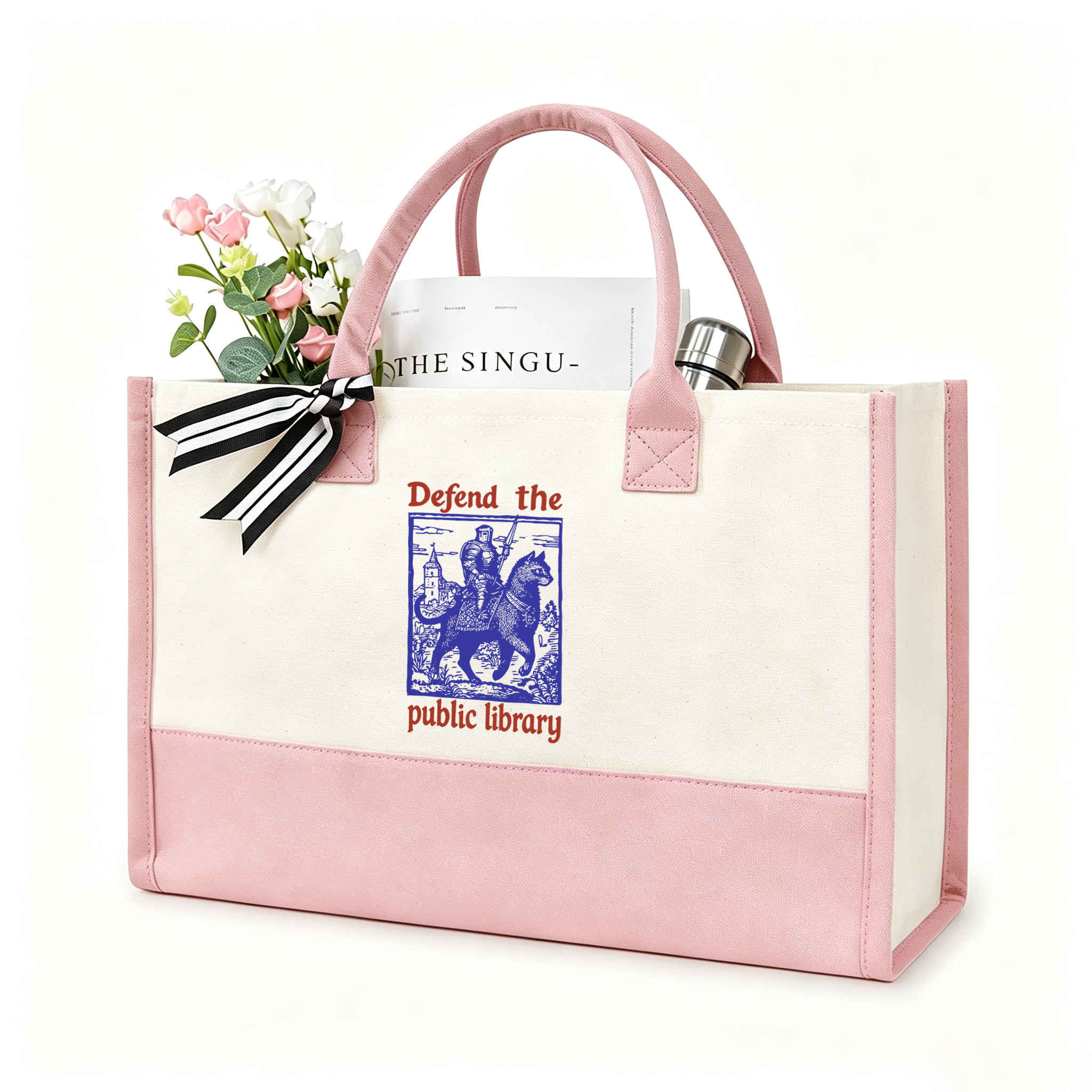 Pagewings Defend the Public Library12732 Large Tote Bag