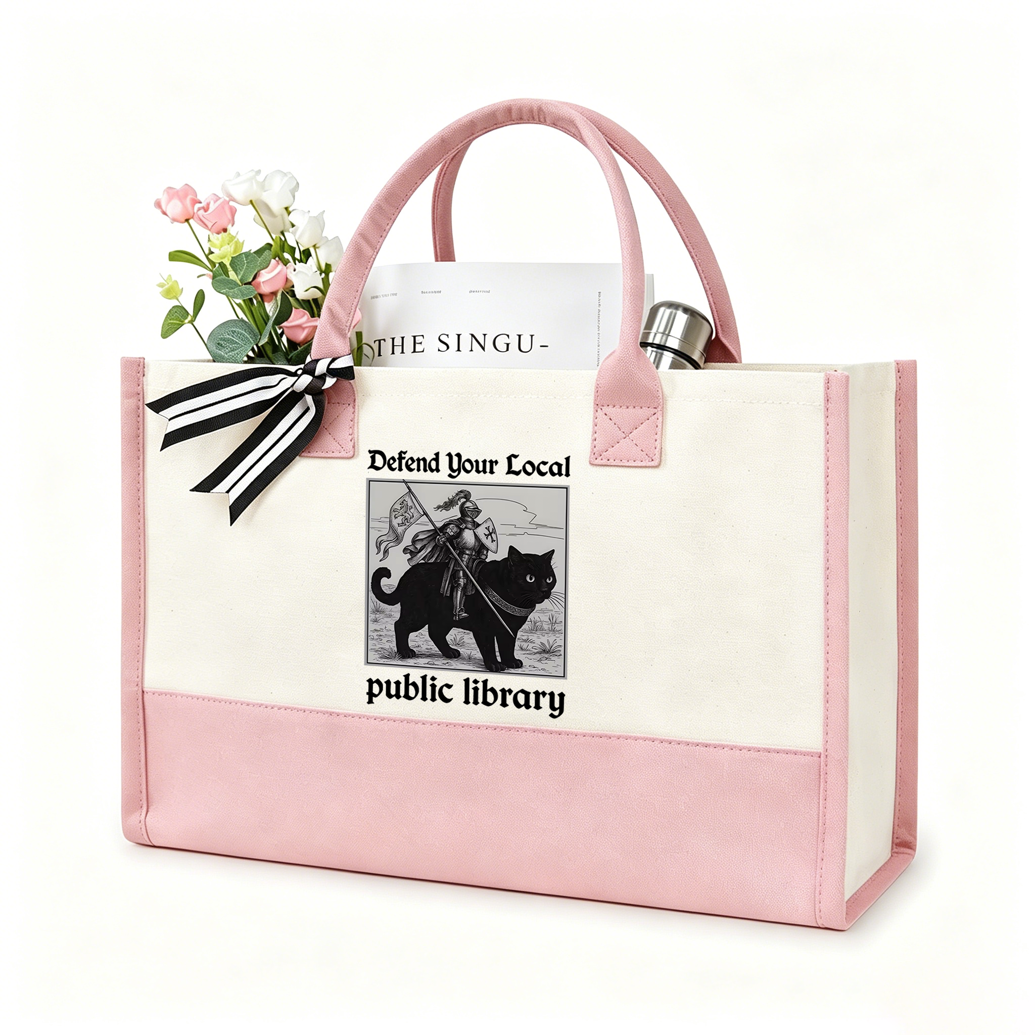 Pagewings Defend Your Local public library12628 Large Tote Bag