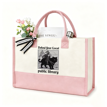 Pagewings Defend Your Local public library12628 Large Tote Bag
