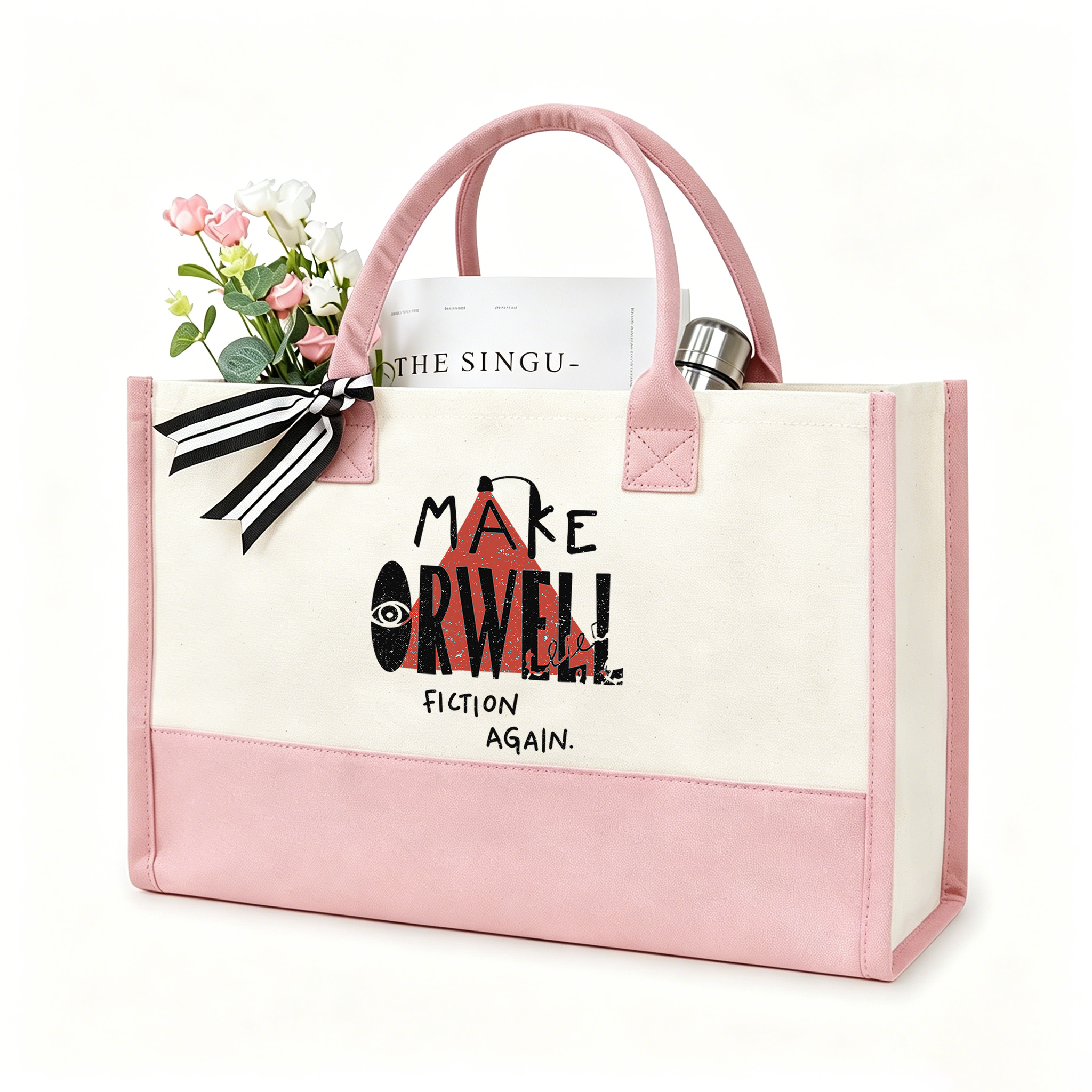Pagewings Make Orwell Fiction Again10207 Large Tote Bag