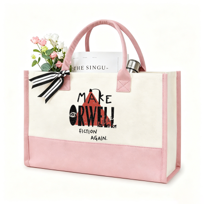 Pagewings Make Orwell Fiction Again10207 Large Tote Bag