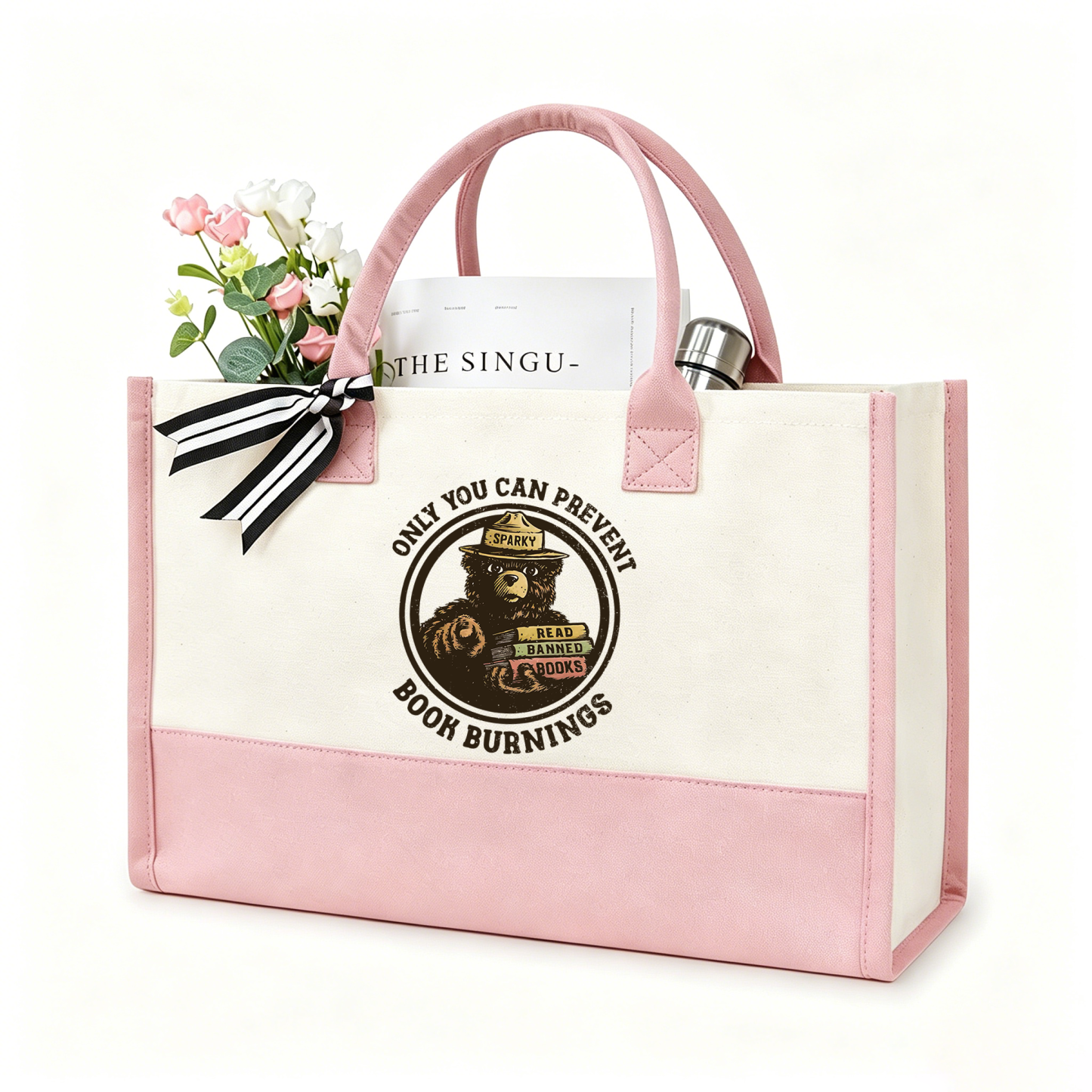 Pagewings Only You Can Prevent Book Burnings10703 Large Tote Bag