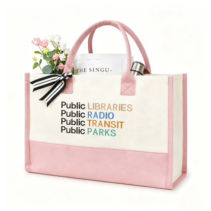 Pagewings Public Libraries Radio11558 Large Tote Bag