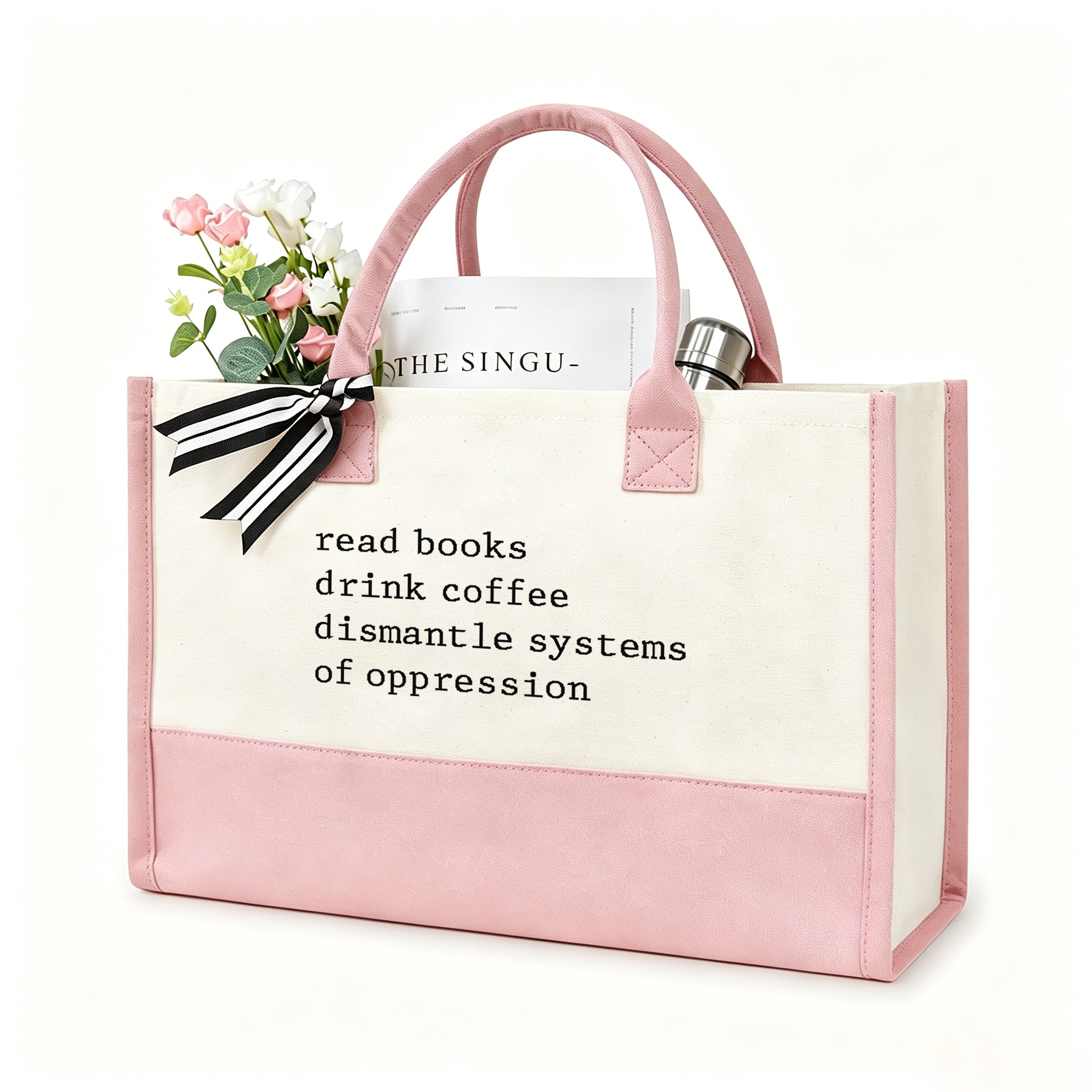 Pagewings Read Books Drink Coffee11406 Large Tote Bag
