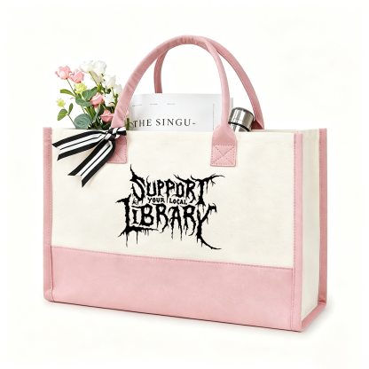 Pagewings Support Your Local Library11432 Large Tote Bag