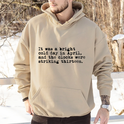 Pagewings Orwell It Was A Bright Cold Day In April Unisex Classic Hoodie