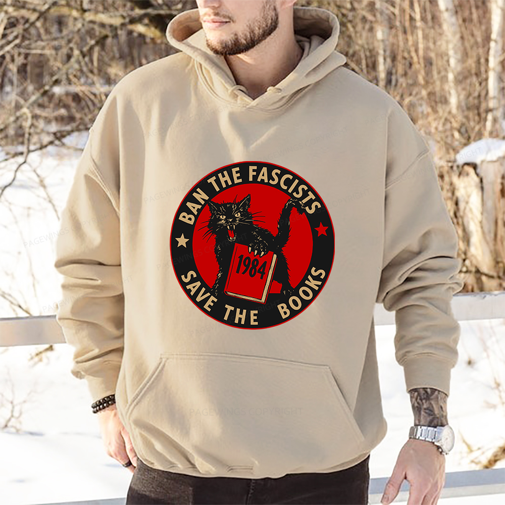 Pagewings Ban The Fascists Save The Books Unisex Classic Hoodie