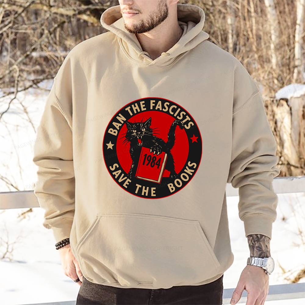Pagewings Ban The Fascists Save The Books Unisex Classic Hoodie