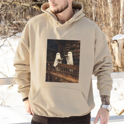 Pagewings Halloween Ghost Reading Unisex Classic Hoodie