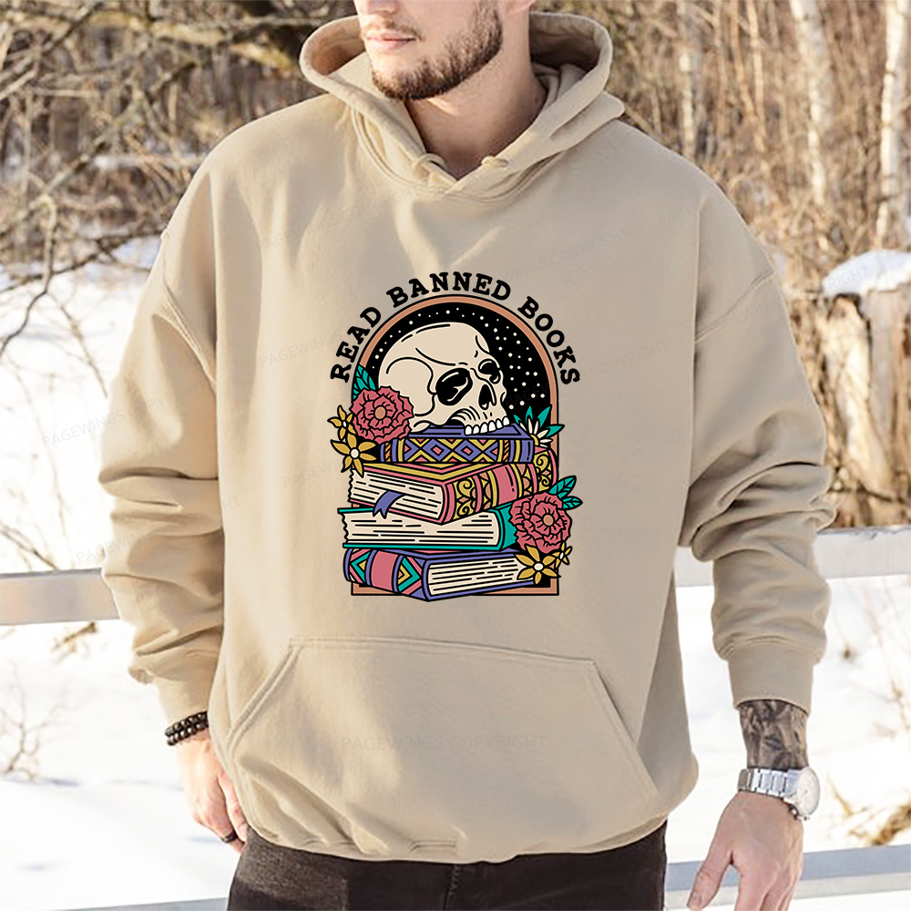 Pagewings Read Banned Book Floral Unisex Classic Hoodie