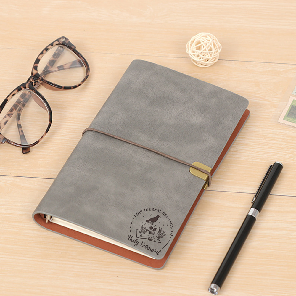 Pagewings Personalized Name The Crow Leather Journal