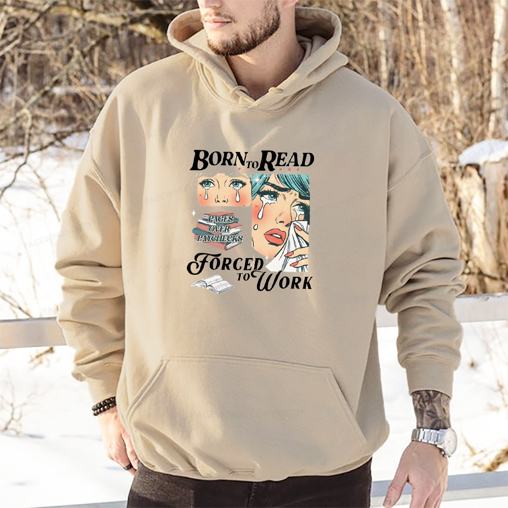 Pagewings Born To Read Bookish Unisex Classic Hoodie