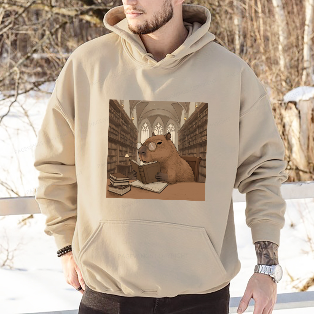 Pagewings The Reader Capybara Unisex Classic Hoodie