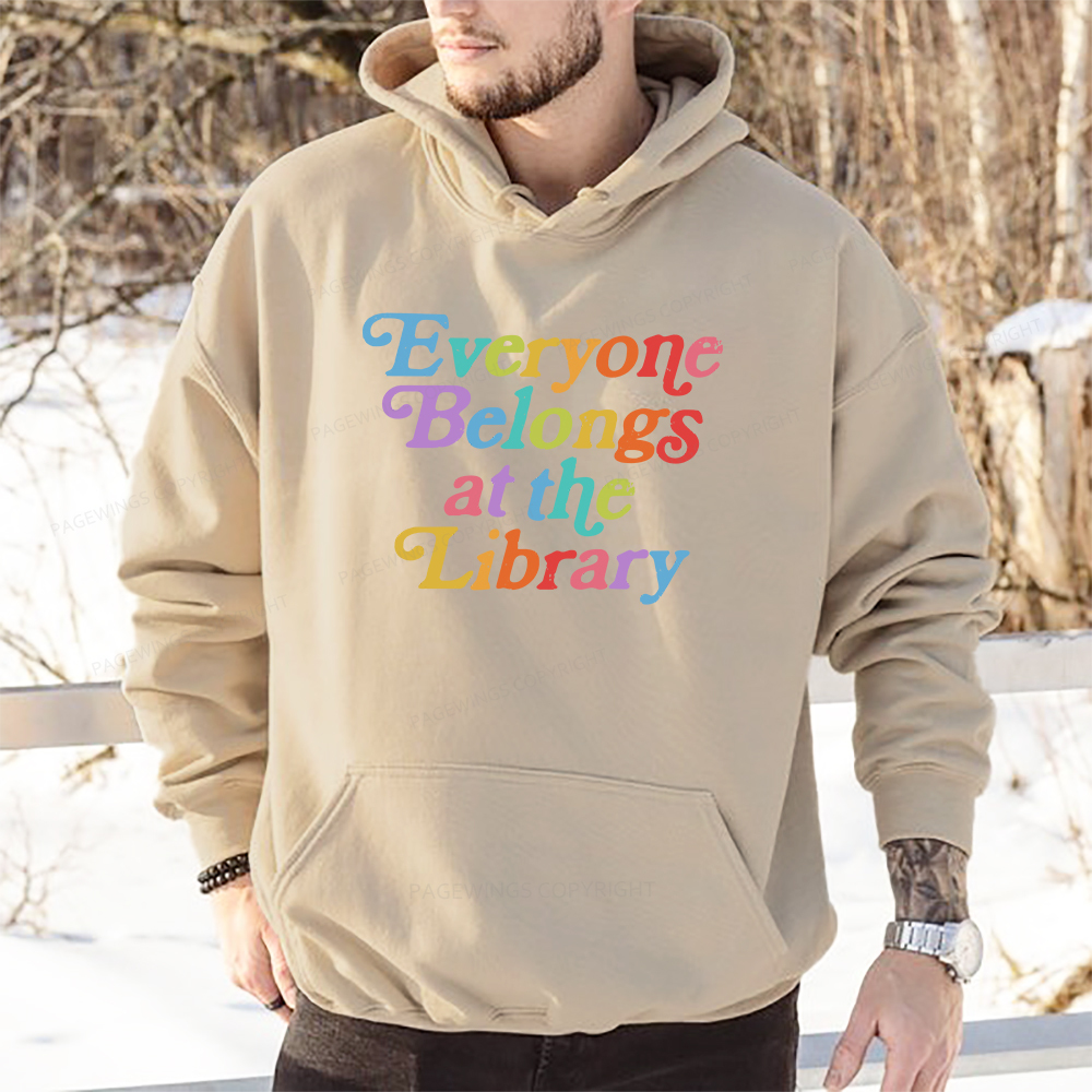 Pagewings  Everyone belongs at the library Unisex Classic Hoodie