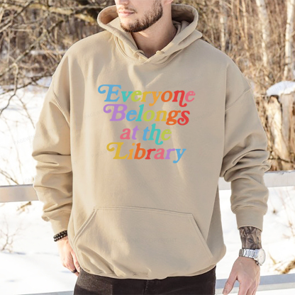 Pagewings  Everyone belongs at the library Unisex Classic Hoodie
