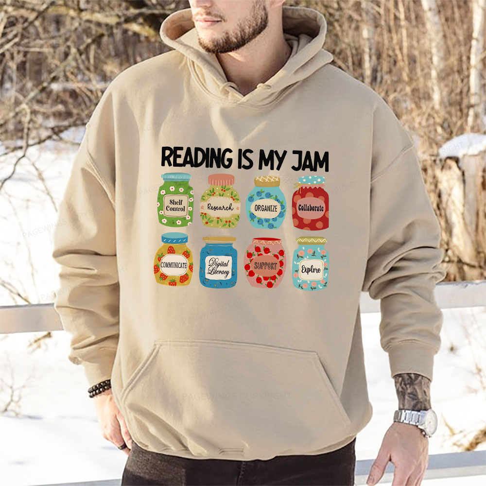 Pagewings Reading is My Jam Bookworm Unisex Classic Hoodie