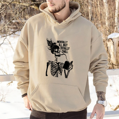 Pagewings Mentally Ill But Totally Chill Unisex Classic Hoodie