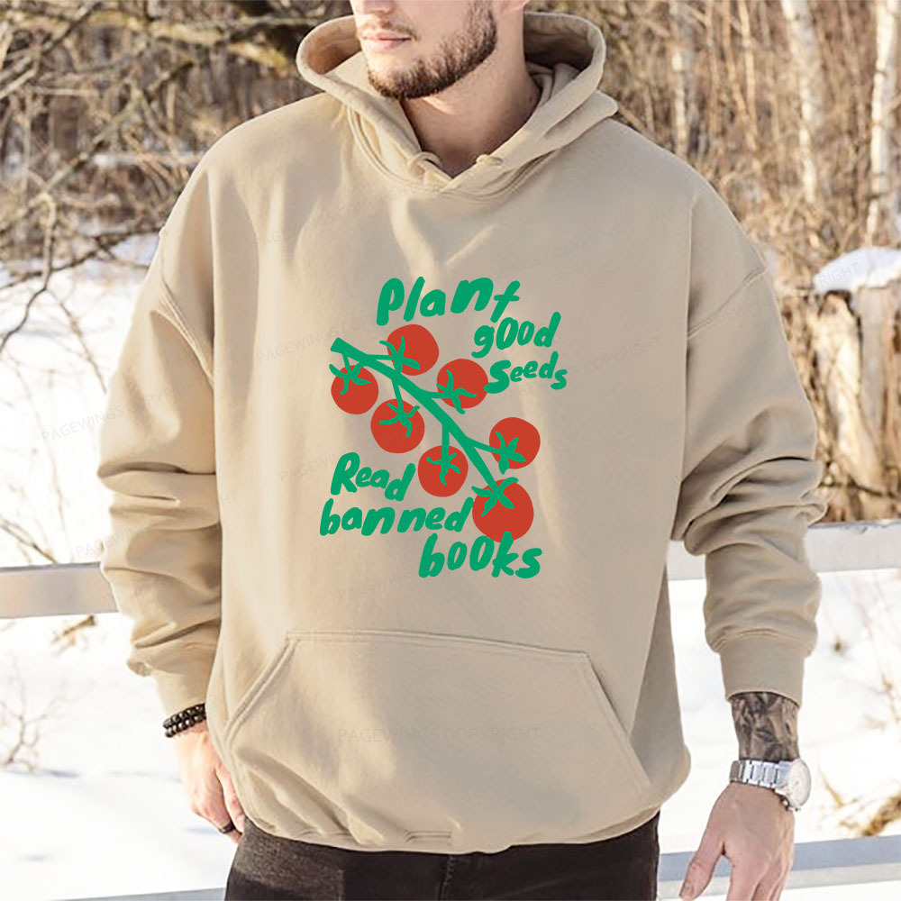 Pagewings Plant Good Seeds Read Banned Books Unisex Classic Hoodie