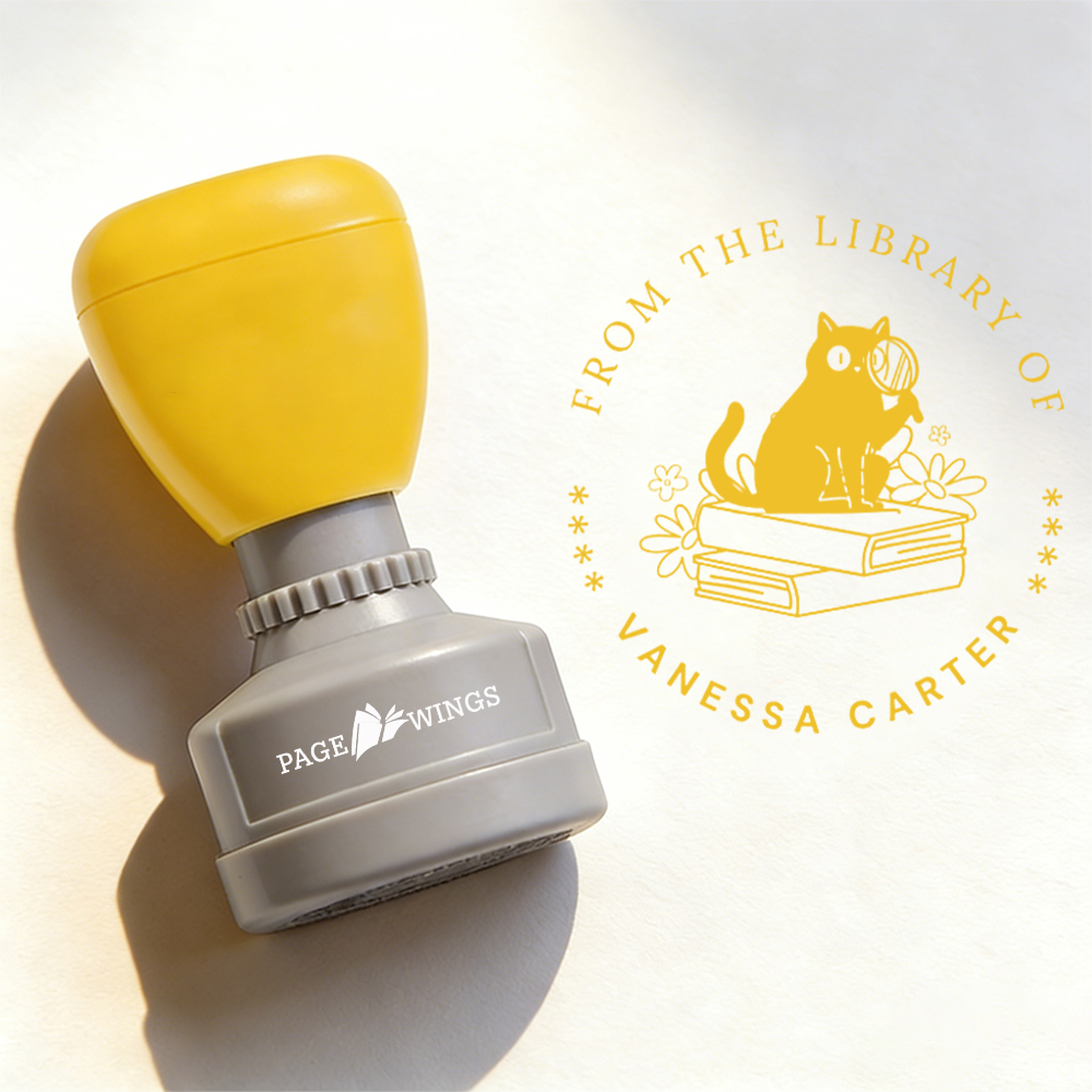 Pagewings Personalized Name Library Stamp