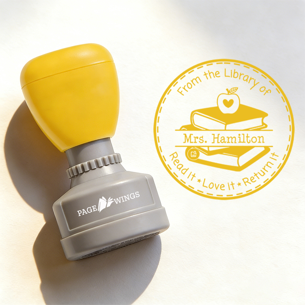 Pagewings Personalized Name Library   Stamp