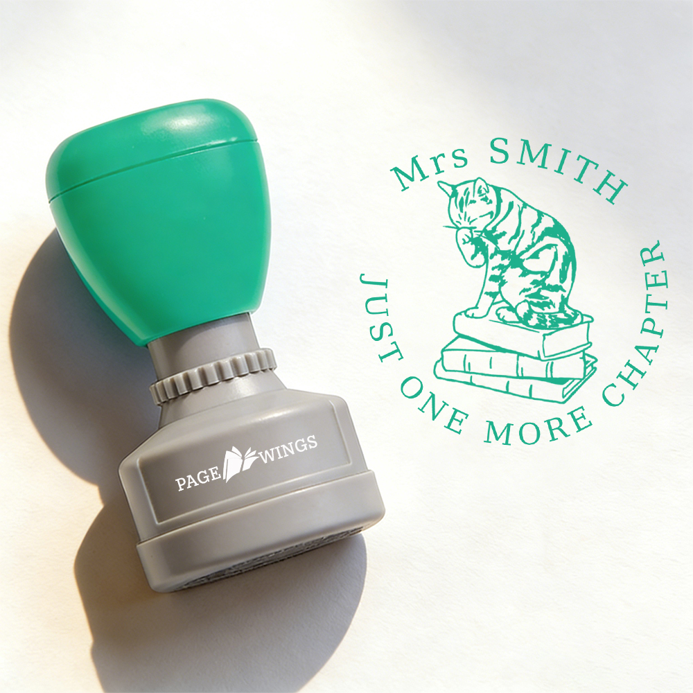 Pagewings Personalized Just One More Chapter Stamp