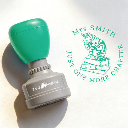 Pagewings Personalized Just One More Chapter Stamp