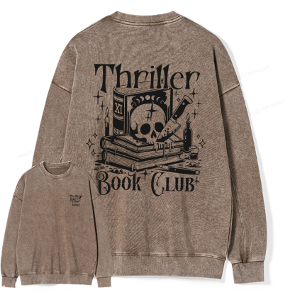 Pagewings Thriller Book Club Shirt Unisex Washed Sweatshirt
