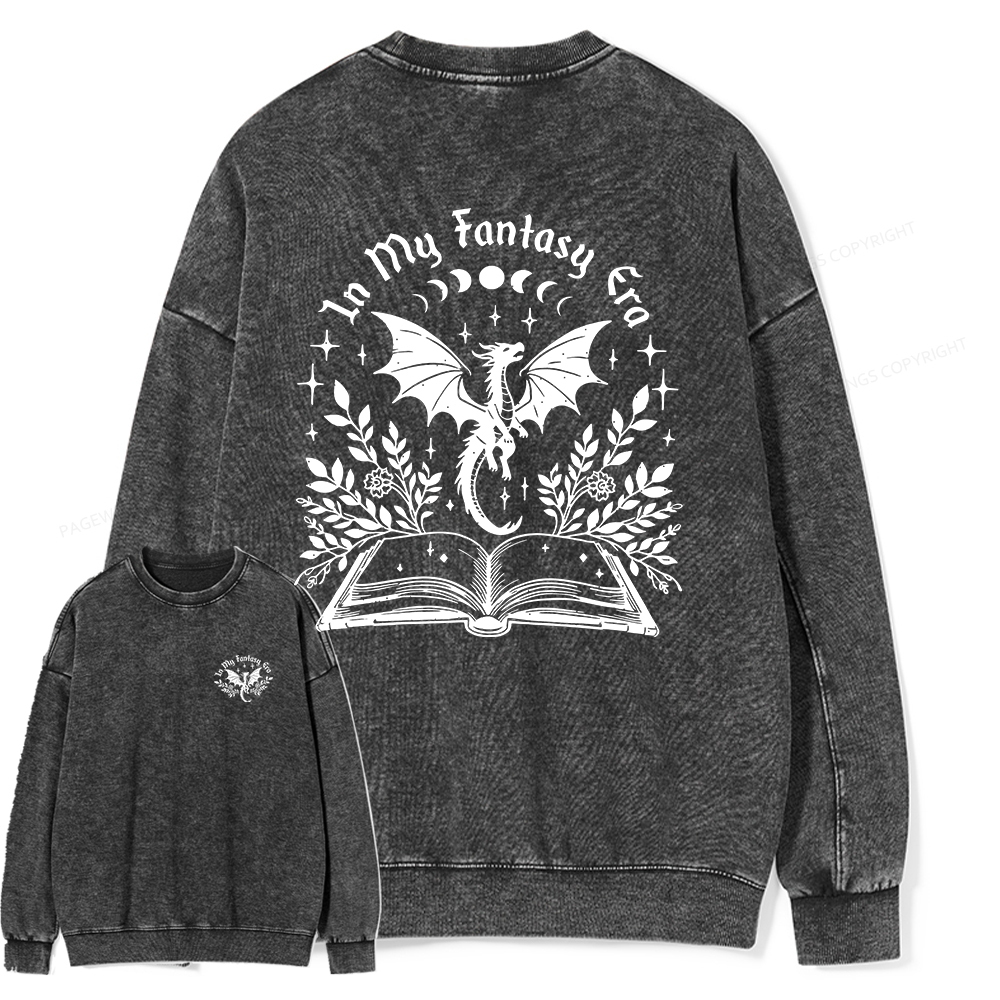 Pagewings In My Fantasy Era Unisex Washed Sweatshirt