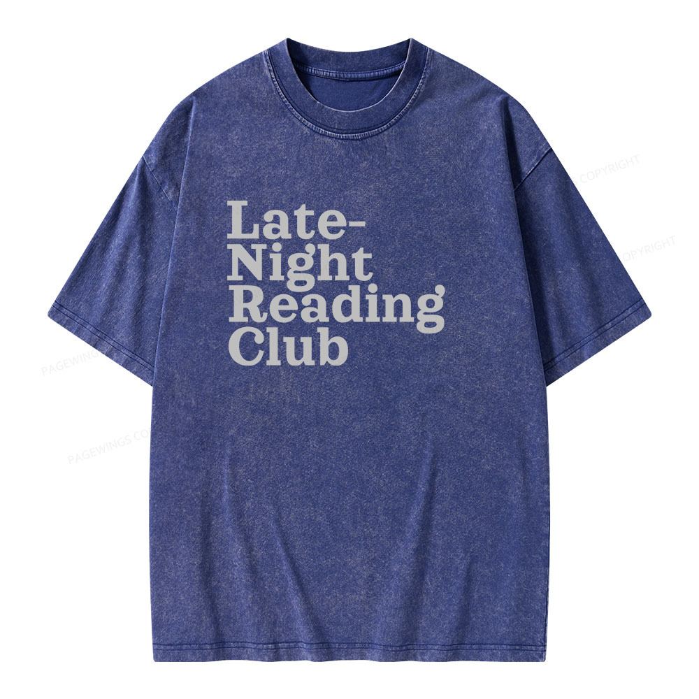 Pagewings Late-Night Reading Club Unisex Washed T-shirt