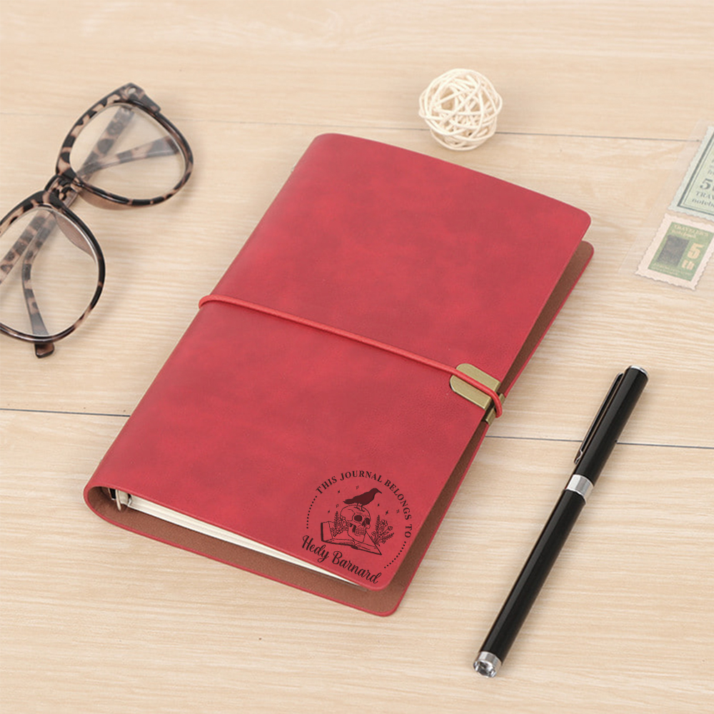 Pagewings Personalized Name The Crow Leather Journal