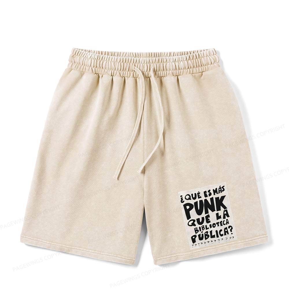 Pagewings What's More Punk Than The Public Library Unisex Washed Shorts