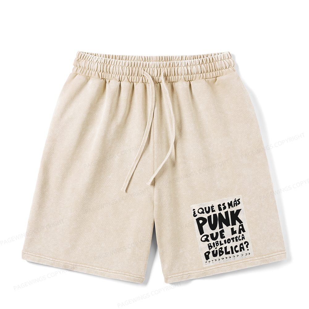 Pagewings What's More Punk Than The Public Library Unisex Washed Shorts