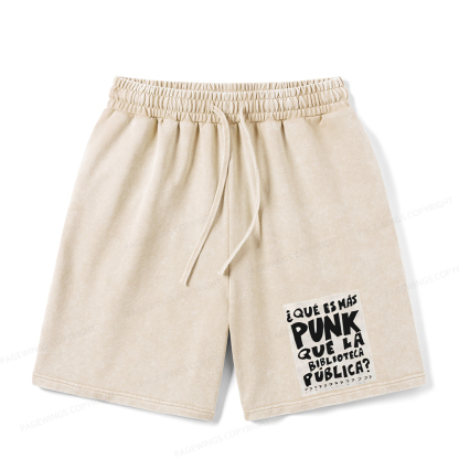 Pagewings What's More Punk Than The Public Library Unisex Washed Shorts