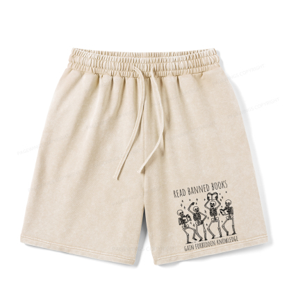 Pagewings Reading Books Tee Book Lover Unisex Washed Shorts