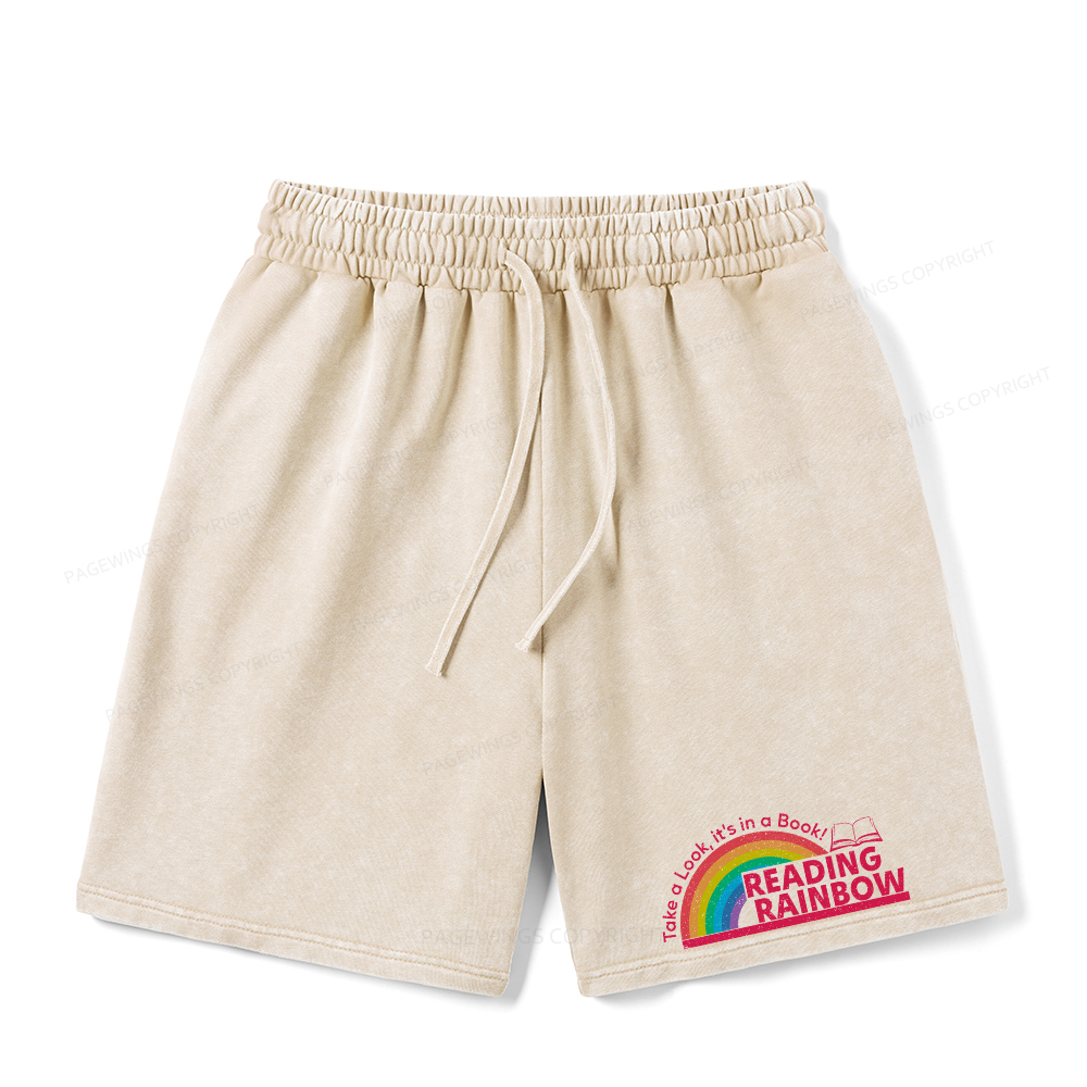 Pagewings Reading Rainbow Unisex Washed Shorts