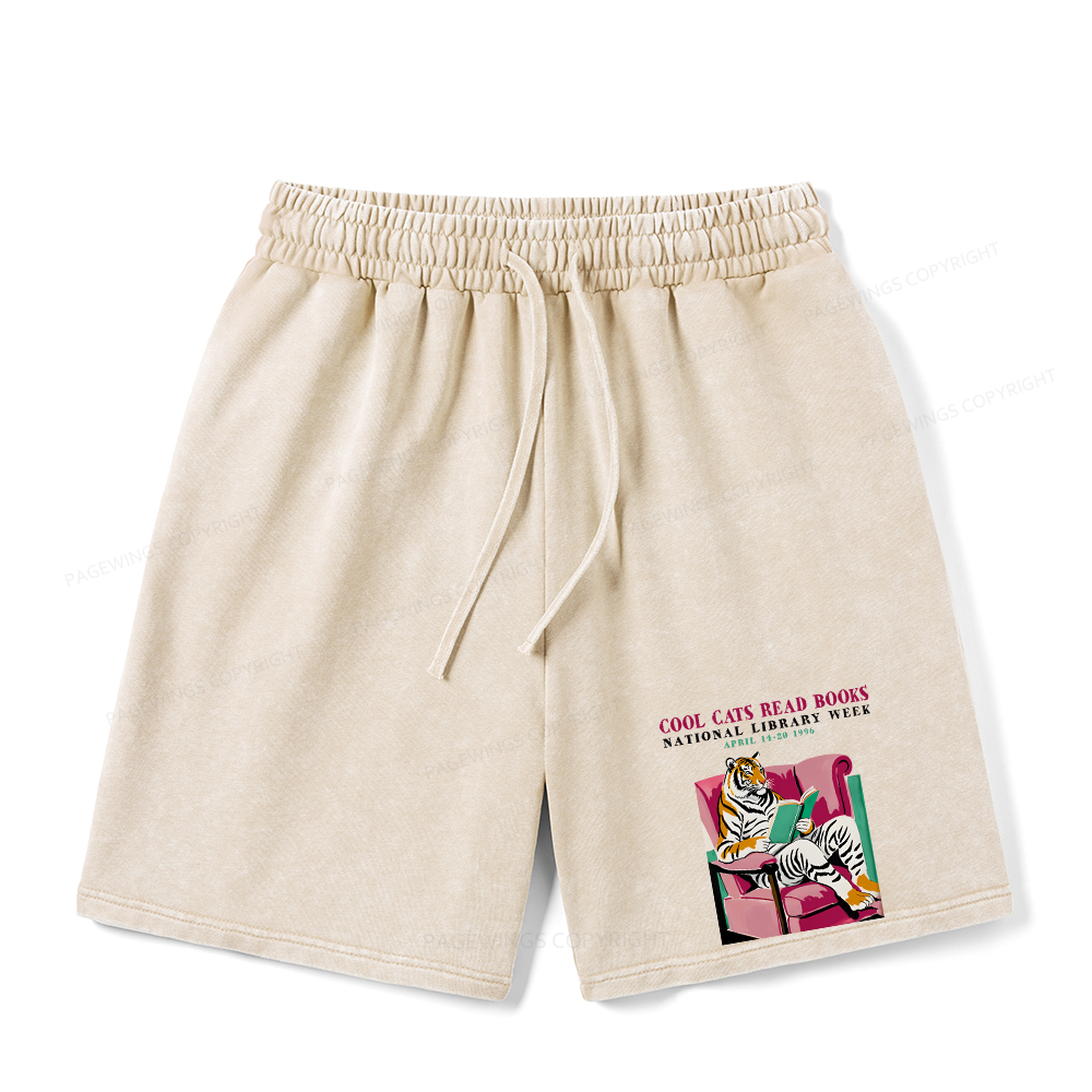 Pagewings Library Week Poster 1996 Unisex Washed Shorts