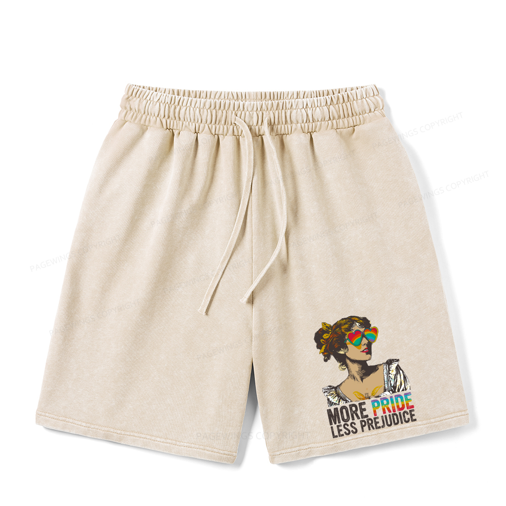 Pagewings More Pride Less Prejudice Unisex Washed Shorts