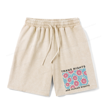 Pagewings Trans Rights Are Human Rights Unisex Washed Shorts