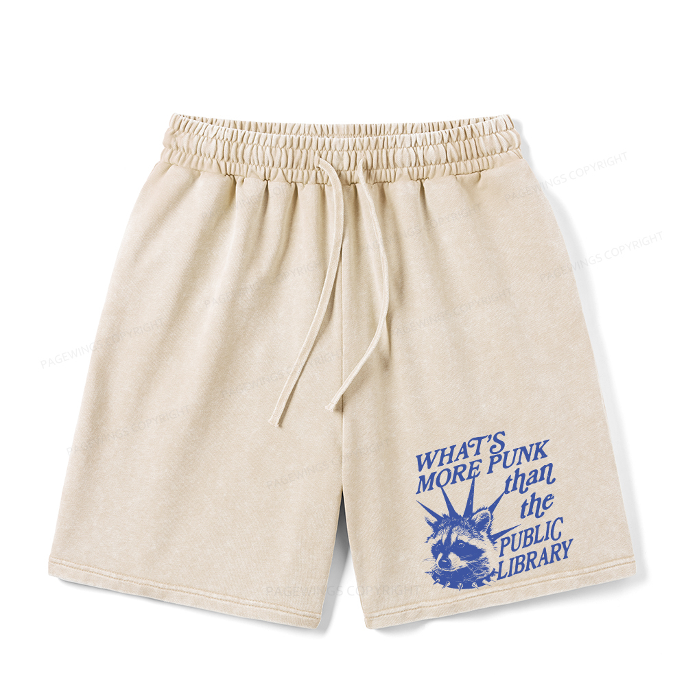 Pagewings What’s More Punk Than The Public Library Unisex Washed Shorts