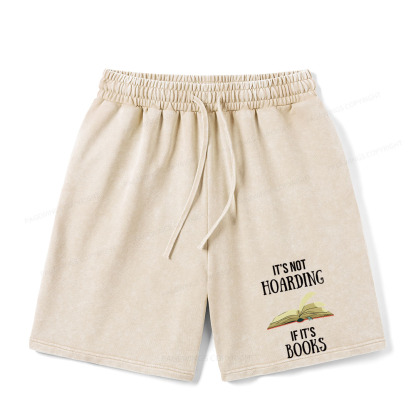 Pagewings It's Not Hoarding If It's Books Unisex Washed Shorts