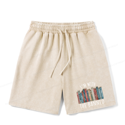 Pagewings I'm With The Banned Unisex Washed Shorts