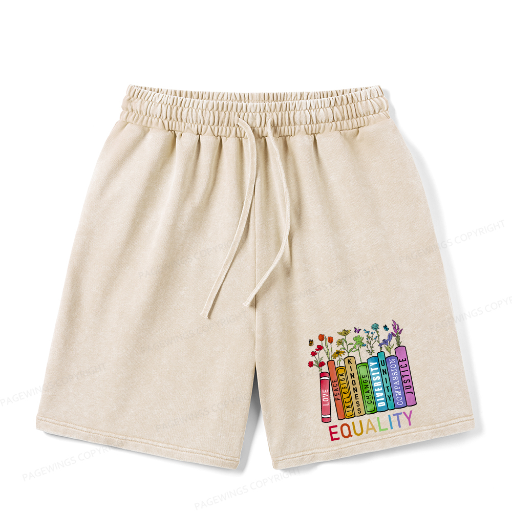 Pagewings Equal Rights Unisex Washed Shorts