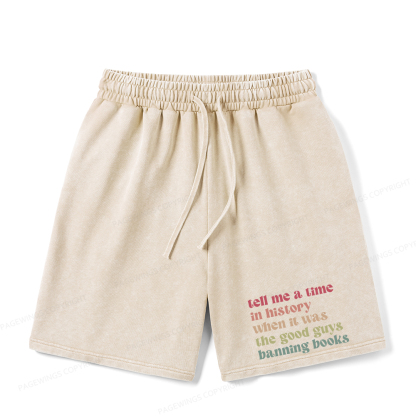 Pagewings Tell Me a Time in History Unisex Washed Shorts