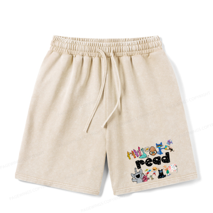 Pagewings Reading Bookish Unisex Washed Shorts