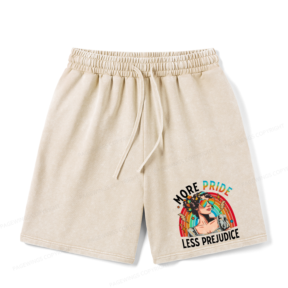 Pagewings More Pride Less Prejudice Unisex Washed Shorts