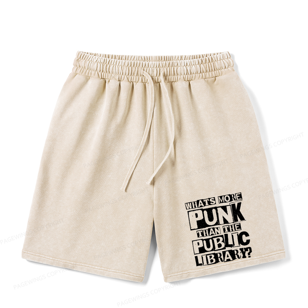 Pagewings What‘s More Punk Than the Public Library Unisex Washed Shorts