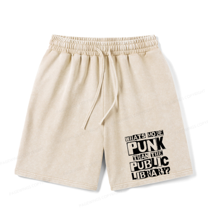 Pagewings What‘s More Punk Than the Public Library Unisex Washed Shorts