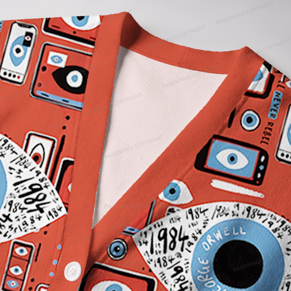 Pagewings Make Orwell Fiction Again Unisex Ugly Cardigan Sweaters