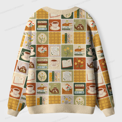 Pagewings Reading All Fall Unisex Ugly Cardigan Sweaters