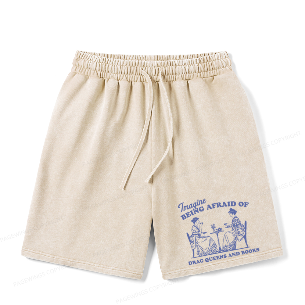 Pagewings Drag Queens Unisex Washed Shorts